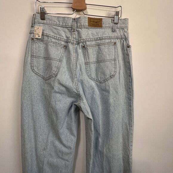 LL Bean Womens Jeans 14 Relaxed Faded Denim Deadstock? Tapered High Rise NWOT - Picture 7 of 11